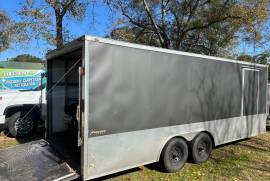 20 ft enclosed heavy haul hurricane trailer, loaded with restorat