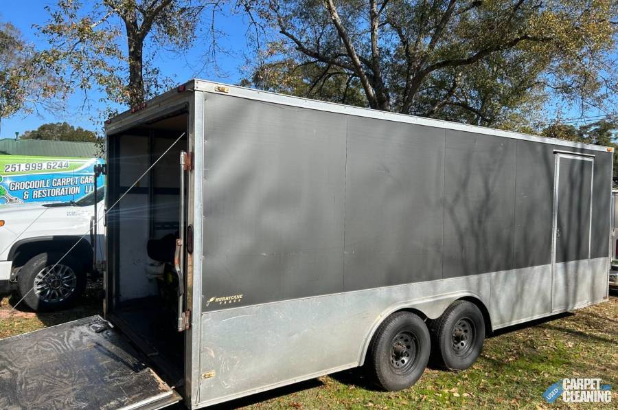 20 ft enclosed heavy haul hurricane trailer, loaded with restorat
