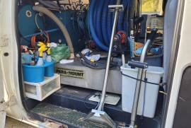 Van mounted carpet cleaning, water damage, tile equipment 